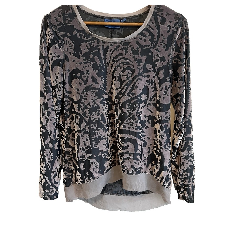 Simply Vera Women Velvet‎ Burnout Top L Purple Whimsigoth Fairy Grunge Chiffon